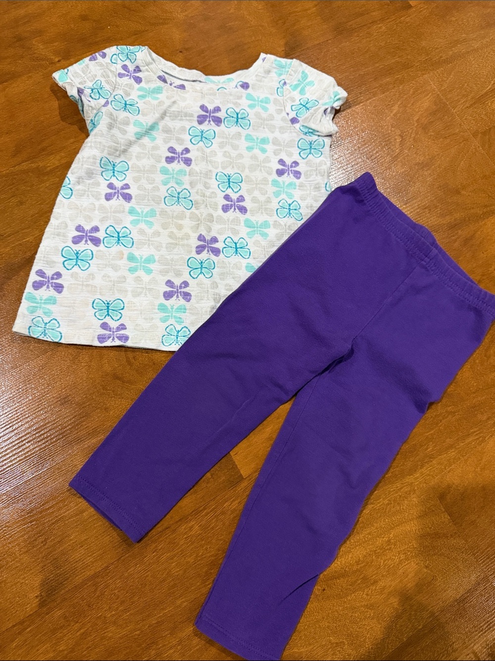 Girls' Purple Stretch Knit Leggings - Kids Bottoms